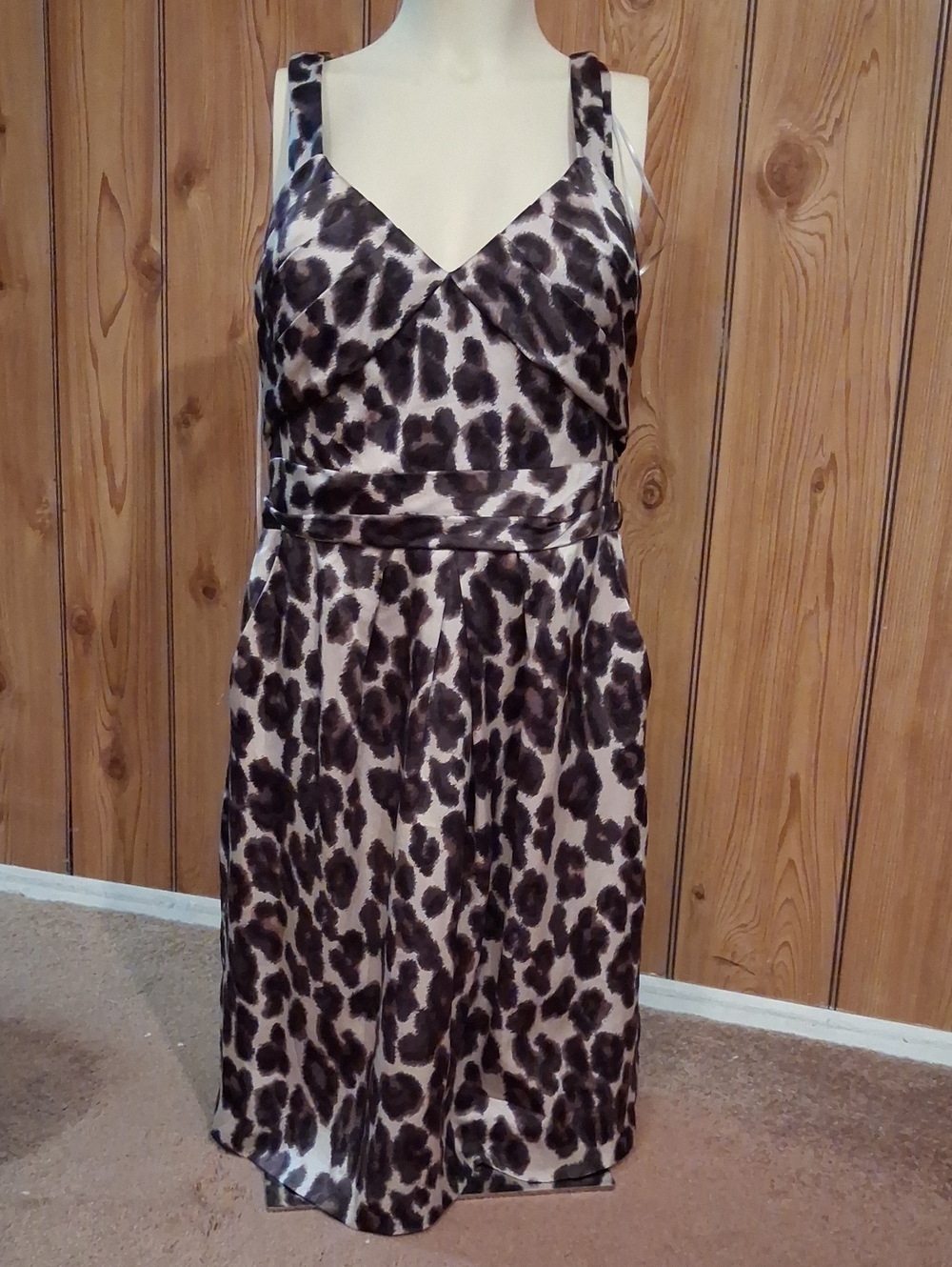 Kay Unger Leopard Print Midi Dress - Brown and Black